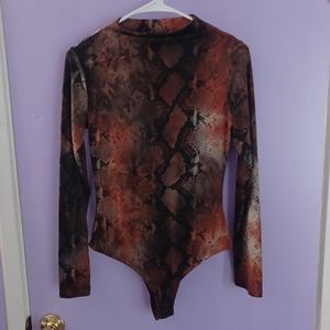 Brown Snake print bodyuit